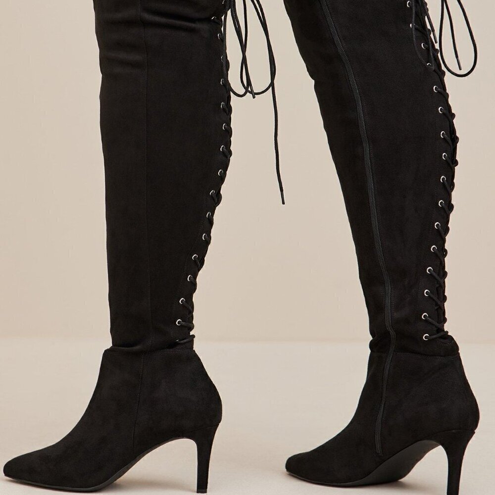 Torrid - 7 WW, Stiletto Over The Knee Boot (Wide Width) in Black​​​​​​​​